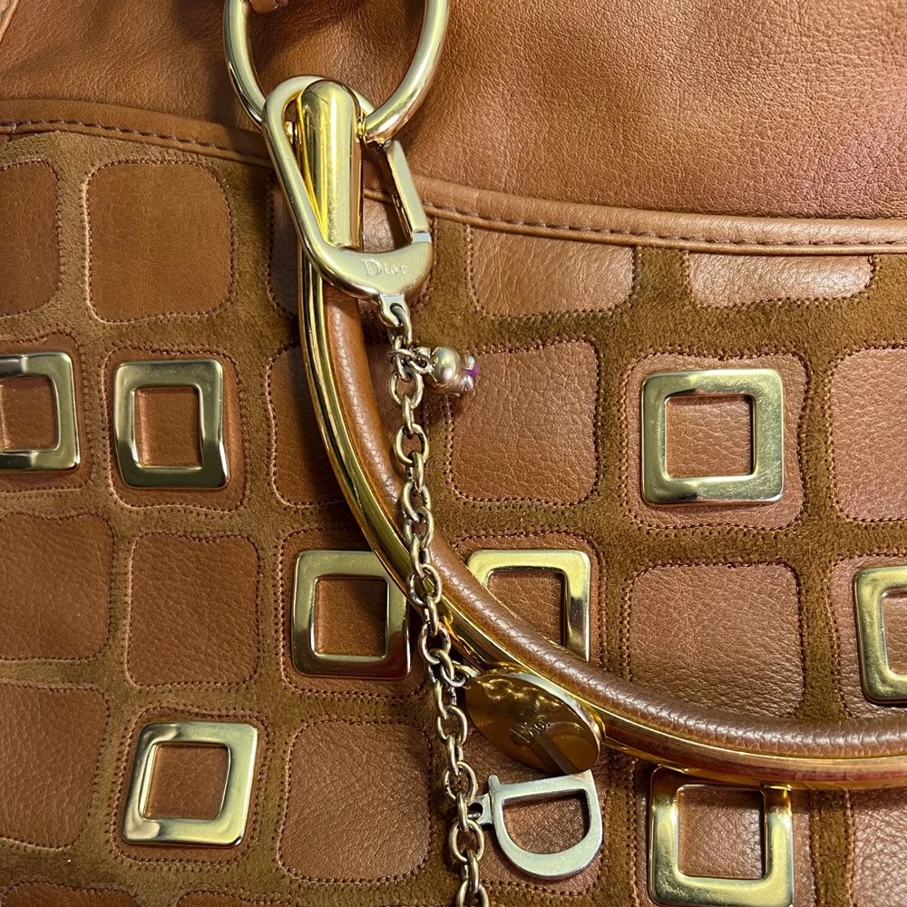 Christian Dior 61  Caramel Color Hobo with 2 Charms